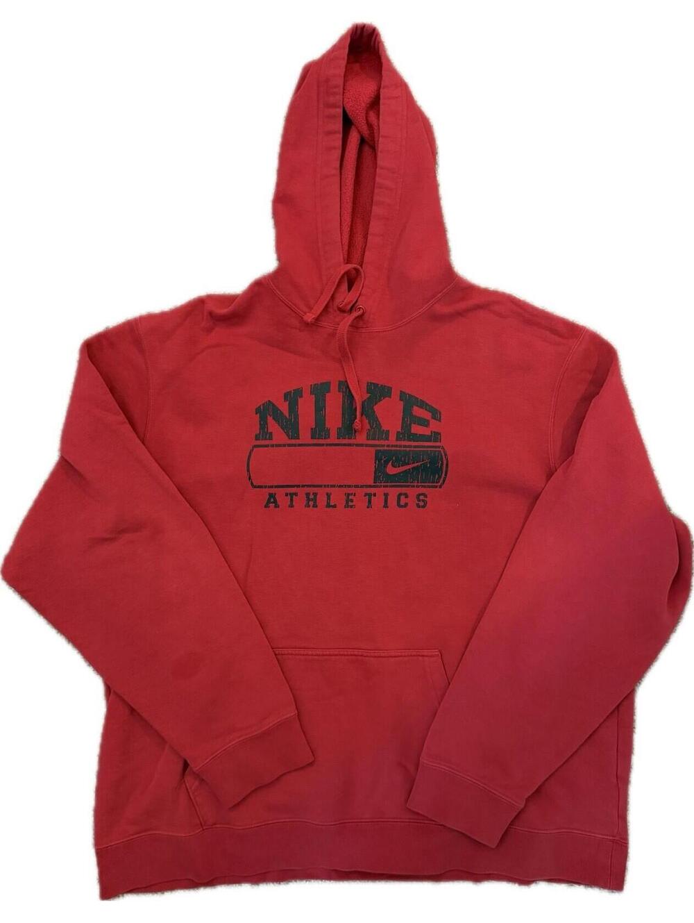 Nike The Athletic Dept Mens Hoodie 2XL Red Pullover Spell Out Swoosh